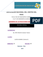 Segundo Parcial de Ingenieria de Las Reacciones Quimicas Dos