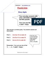 Maths Puzzle 13 Dizzy Digits