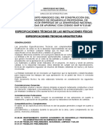 Especificaciones Tecnicas Mantenimiento de Las Instalaciones Fisicas