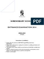 Shrewsbury School 13+ Past Exam