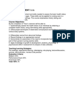 HEALTH ASSESSMENT Course Grid