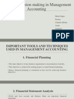 CCM Tools For Decision Making in Management Accounting