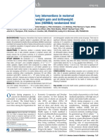 Effect of Antenatal Dietary Interventions in Maternal Obesity On Pregnancy Weight Gain and Birthweight Healthy Mums and Babies (HUMBA) Randomized Trial