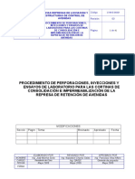 Procedimiento de Perforaciones, Inyecciones, Etc de Represa