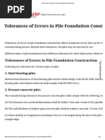 Tolerances of Errors in Pile Foundation Construction