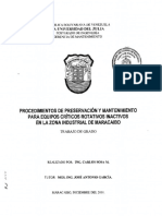 Procedimiento de Preservacion y Mantenimiento de Equipos Rotativos