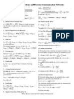 Formula Sheet-Radio Systems and Personal Communication Networks