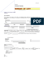 Warrant of Levy On Real Property Tax