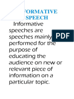 Informative Speech