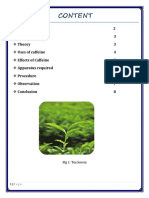 Determination of Caffeine in Tea Samples