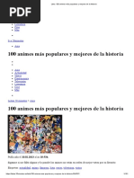 Lista - 100 Animes Más Populares y Mejores de La Historia PDF