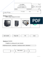 Devoir de Synthèse N°1 - Informatique - 7ème (2009-2010)