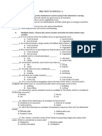 Pre-Test - Tle 6