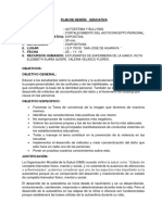 Plan de Sesión Educativa Autoestima y Bulliyng