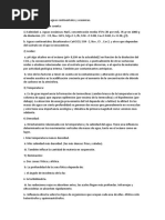 Características de Las Aguas Continentales y Oceánicas