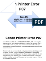 Canon Printer Error P07