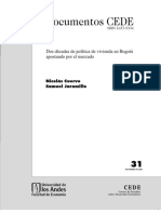 Dos Décadas de Política de Vivienda en Bogotá Apostando Por El Mercado - Samuel Jaramillo y Nicolás Cuervo PDF