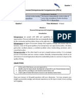 Personal Entrepreneurial Competencies - SUMMARY GRD. 10