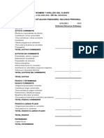 Informe de Preparación de Estado de Situación Financiera (Persona Natural)