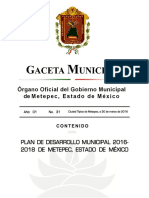 2.1 GACETA 31 2016 Plan de Desarrollo Municipal