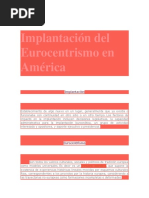 El Eurocentrismo en América