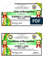 Certificate of Recognition