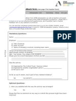 Teacher Ambassador Feedback Forms