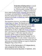 The Philippine Declaration of Independence Occurred On June 12