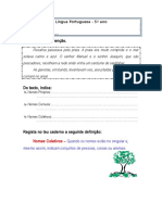 5º Ano - Ficha Formativa - Nomes Coletivos