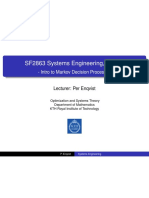 SF2863 Systems Engineering, 7.5 HP - Intro To Markov Decision Processes PDF