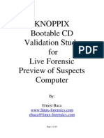 Knoppix Bootable CD Validation Study For Live Forensic Preview of Suspects Computer