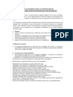 Términos de Referencia para La Contratación de Tecnico