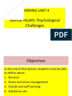 Unit 4 Mental Health Psychological Challenges