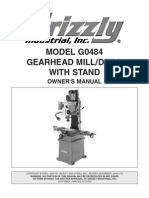 MODEL G0484 Gearhead Mill/Drill With Stand: Owner'S Manual