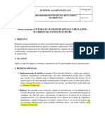 Procedimientos para El Manejo de Quejas y Reclamos Sugerencia o Felicitaciones