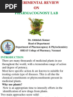 Experimental Review On Pharmacognosy Lab