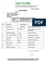 Oil Filter Machine Calibration Certificate