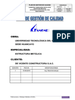 Plan de Calidad Obra UTP Huancayo PDF