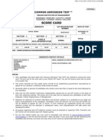 IIM CAT - 2009 Scorecard - Singh