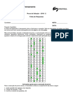 Prova Selecao 2018 FBTS GABARITO