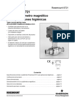 Rosemount 8721 Tubo Caudalímetro Magnético para Aplicaciones Higiénicas Es 73548