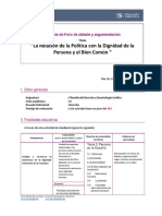 Foro de Debate y Argumentación Filosofía Del Derecho