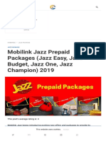 Jazz Prepaid Packages (Jazz Easy, Jazz Budget, Jazz One, Jazz Champion) - Cells - PK