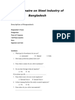 Questionnaire On Steel Industry 0deformed Bar