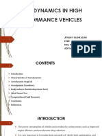 Aerodynamics in High Performance Vehicles