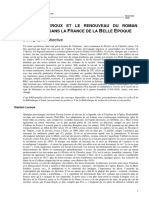 Gaston Leroux Et Le Renouveau Du Roman Populaire Dans La France de La Belle Epoque