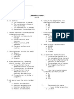 Chemistry Test Atoms