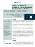 Funciones Ejecutivas (Tamayo L ., D. A, Merchán M., V., Hernández C., J. A., Ramírez B., S.M., & Gallo R., N.E 2018)