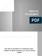 Private Placement: Presented By: Avishek Bose ITMB09/13