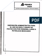 DG-ASIPA-SI-08402 Disposición Administrativa para El Uso de Ropa y Equipo de Protección Por Personal Ajeno A Petróleos Mexicanos PDF